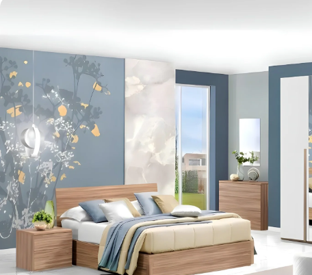 غرفة نوم كاملة، خشب ام دي اف - 5 قطع