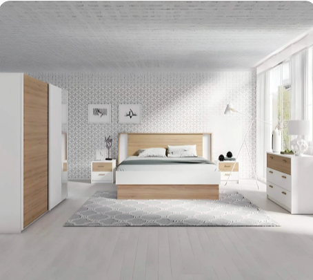 غرفة نوم كاملة، خشب ام دي اف - 5 قطع