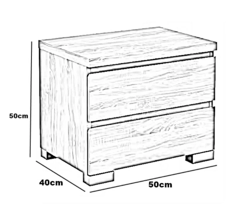 Complete bedroom set, MDF wood - 5 pieces