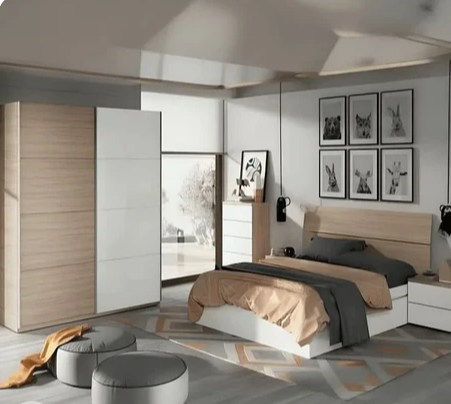 غرفة نوم ، خشب ام دي اف - 4 قطع