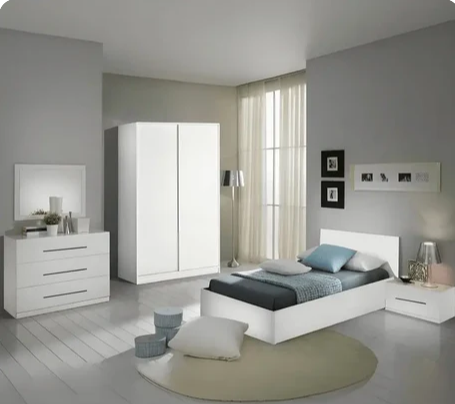 غرفة نوم ، خشب ام دي اف - 4 قطع