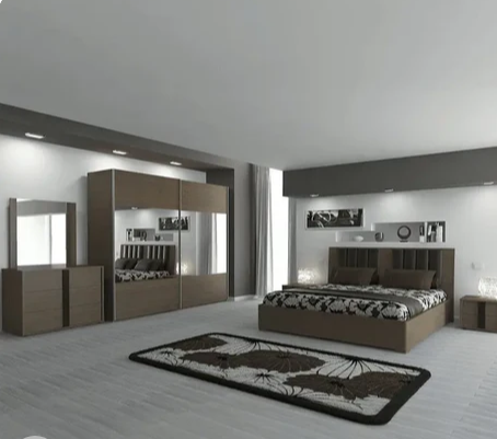 غرفة نوم كاملة، خشب ام دي اف - 4 قطع