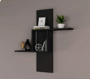 رف حائط ام دي اف، 90*15*90 سم