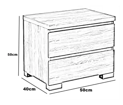 Complete bedroom set, MDF wood - 5 pieces
