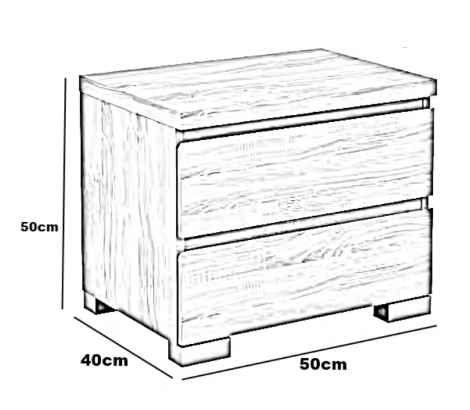 Complete bedroom set, MDF wood - 5 pieces