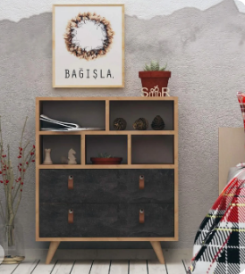 MDF wood storage unit, 70*40*90 cm
