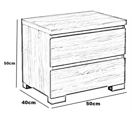 Complete bedroom set, MDF wood - 5 pieces