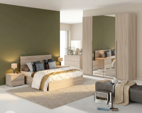 غرفة نوم كاملة، خشب ام دي اف - 5 قطع