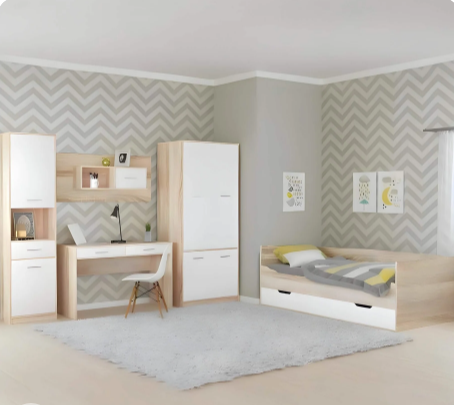 غرفة نوم ، خشب ام دي اف - 3 قطع