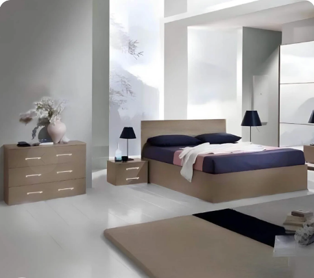 غرفة نوم كاملة، خشب ام دي اف - 5 قطع