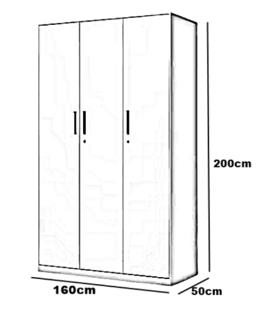 Bedroom set, MDF wood - 4 pieces