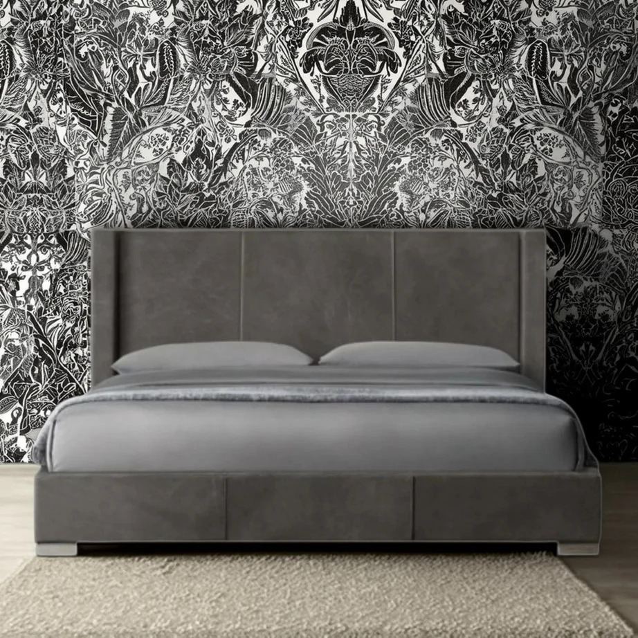 Super king size bed made of MDF and beech wood, 180*200*120 cm