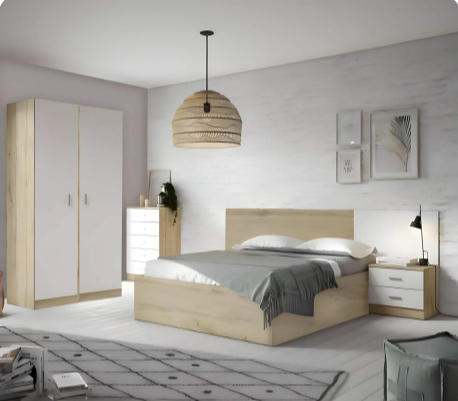 غرفة نوم كاملة، خشب ام دي اف - 4 قطع