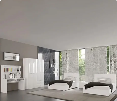 غرفة نوم ، خشب ام دي اف - 5 قطع