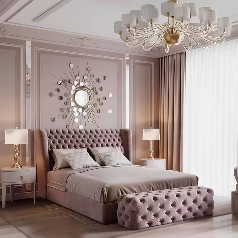 Super king size bed made of MDF and beech wood, 180*200*120 cm