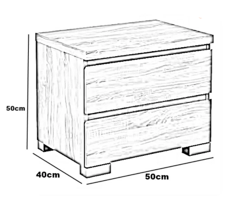 Complete bedroom set, MDF wood - 5 pieces