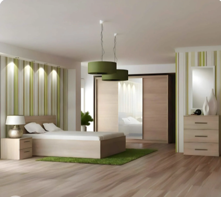 غرفة نوم كاملة، خشب ام دي اف - 5 قطع