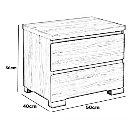Complete bedroom set, MDF wood - 5 pieces