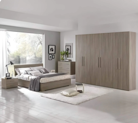 غرفة نوم كاملة، خشب ام دي اف - 5 قطع
