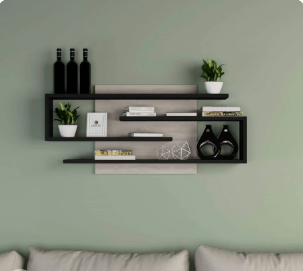 وحدة أرفف حائط ام دي اف، 100*15*44 سم