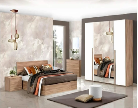 غرفة نوم كاملة، خشب ام دي اف - 5 قطع