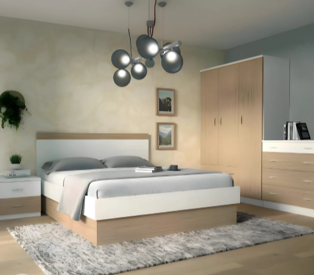 غرفة نوم كاملة، خشب ام دي اف - 4 قطع