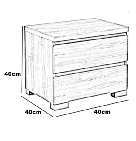 Complete bedroom set, MDF wood - 4 pieces